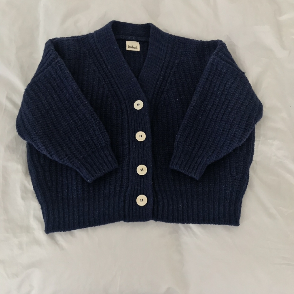 Babaa Cardigan no 19 Mini in Navy - Picture 1 of 6